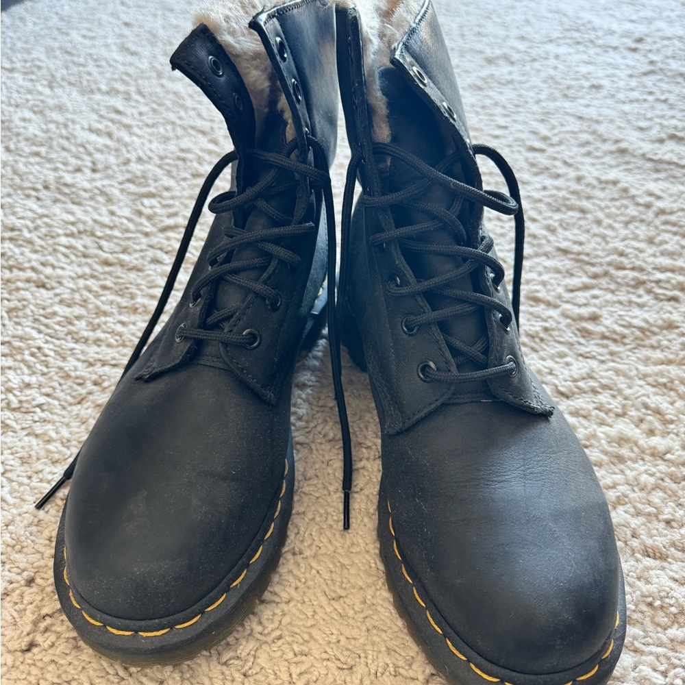 Barely worn dr. Martens with fur